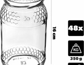 Słoiki na miód KADAX 900 ml, komplet 48 szt., czarno-złote – zdjęcie 2