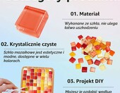 Kamienie mozaikowe szklane 1 kg, kwadratowe 1x1 cm, czerwony mix – zdjęcie 3