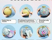 Kamienie mozaikowe szklane 1 kg, kwadratowe 1x1 cm, czerwony mix – zdjęcie 4