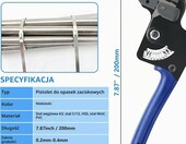 TXHKNX Opaski zaciskowe stalowe 200 szt. ze szczypcami do zaciskania – zdjęcie 2