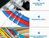 TXHKNX Opaski zaciskowe stalowe 200 szt. ze szczypcami do zaciskania – zdjęcie 4