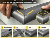 Aluminiowa listwa okapowa 45° do elewacji, szara – zdjęcie 5