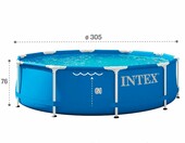 Intex 28200NP Basen stelażowy 305x76 cm – okrągły, niebieski – zdjęcie 4