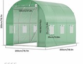 Vounot Tunel foliowy zimowy 3x2x2 m, 6 m², z oknami – zdjęcie 5