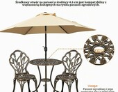 Yaheetech Zestaw bistro aluminiowy 3 elementy, stół + 2 krzesła, brąz – zdjęcie 5