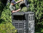 KADAX Kompostownik modułowy 860 l z pokrywą, czarny – zdjęcie 2