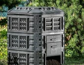 KADAX Kompostownik modułowy 860 l z pokrywą, czarny – zdjęcie 5