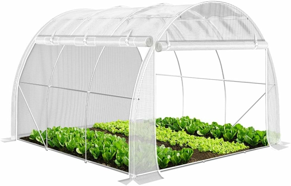 Vounot Szklarnia foliowa 3x3x2 m, 9 m², biała, ze zwijanymi ścianami