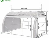 Vounot Szklarnia foliowa 3x3x2 m, 9 m², biała, ze zwijanymi ścianami – zdjęcie 2