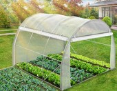 Vounot Szklarnia foliowa 3x3x2 m, 9 m², biała, ze zwijanymi ścianami – zdjęcie 3