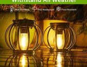 BUCASA solarne latarnie wiszące do ogrodu, 2 szt., czarne – zdjęcie 5