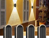 AGOTD zestaw 4 solarnych lamp ściennych, 3 tryby światła – zdjęcie 1