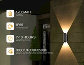 AGOTD zestaw 4 solarnych lamp ściennych, 3 tryby światła – zdjęcie 2