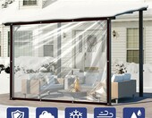 Plandeka wodoszczelna Vteyeya 3x3 m przezroczysta z oczkami – zdjęcie 3