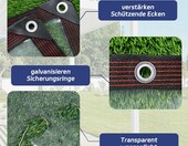 Plandeka wodoszczelna Vteyeya 3x3 m przezroczysta z oczkami – zdjęcie 4