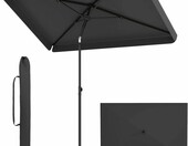 COSTWAY Parasol ogrodowy prostokątny 210x140 cm, przechylany, szary – zdjęcie 1