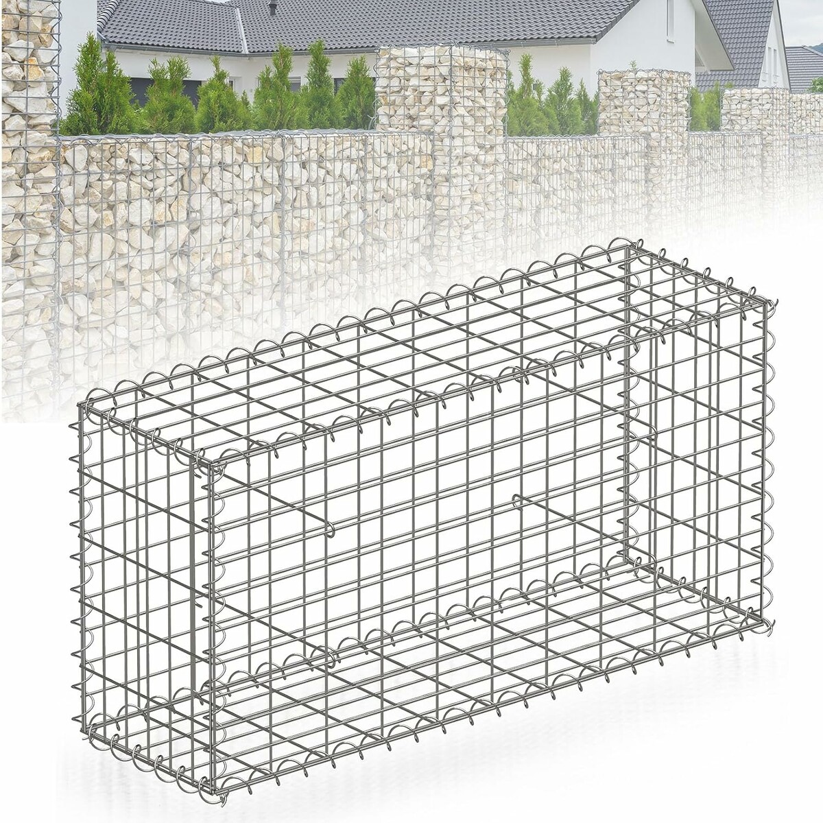 Floordirekt Lenox Gabion 100x50x30 cm – kosz na kamienie, ocynkowany