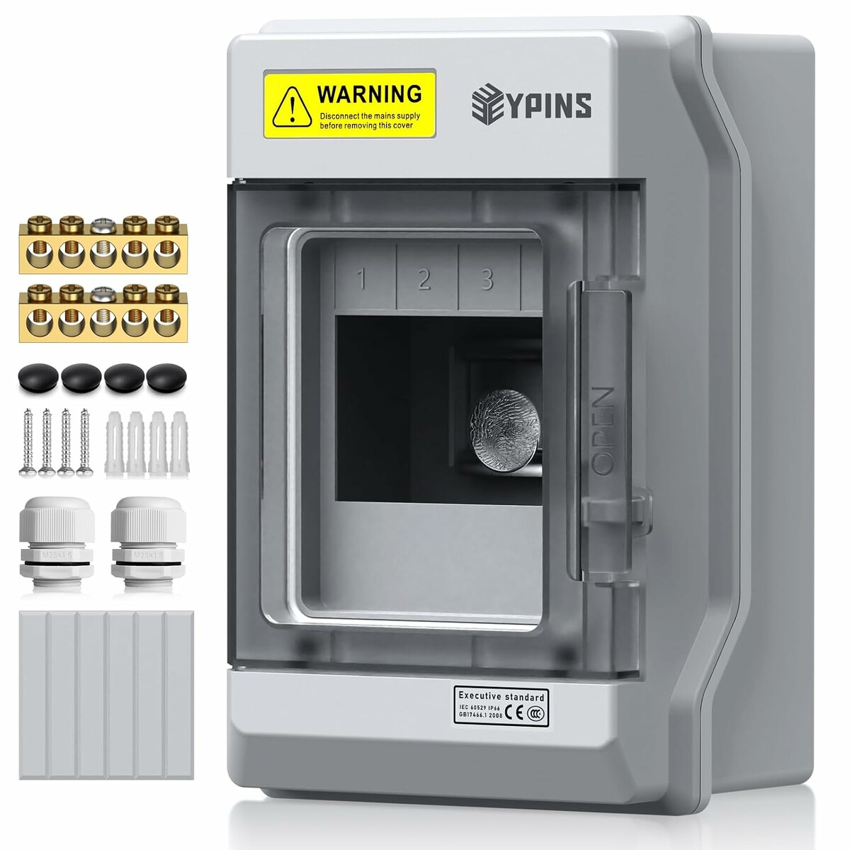 EYPINS Skrzynka rozdzielcza natynkowa IP66, 4 moduły, do ogrodu