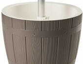 Beliani SILG Stolik barek ogrodowy z chłodziarką ⌀48 cm, beżowoszary – zdjęcie 1