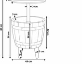 Beliani SILG Stolik barek ogrodowy z chłodziarką ⌀48 cm, beżowoszary – zdjęcie 3