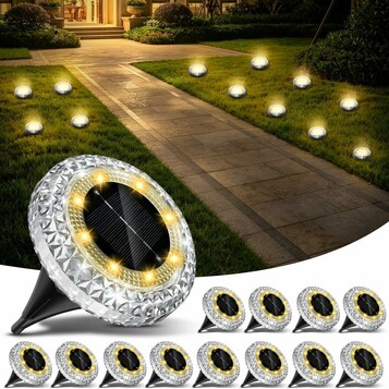 Macchiatto zestaw 12 solarnych lamp najazdowych, 8 LED, IP65