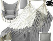 MalTec Fotel wiszący Swing Cocoon LUA z 2 poduszkami, jasnoszary – zdjęcie 1