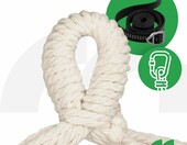 MalTec Fotel wiszący Swing Cocoon LUA z 2 poduszkami, jasnoszary – zdjęcie 5
