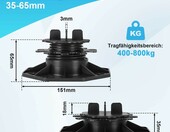 Jayseuw Podesty tarasowe regulowane 35-65 mm, zestaw 40 szt. – zdjęcie 2