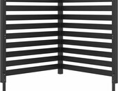 COSTWAY Ogrodzenie ogrodowe lamelowe 2-częściowe 98x107 cm, drewno – zdjęcie 1