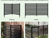 COSTWAY Ogrodzenie ogrodowe lamelowe 2-częściowe 98x107 cm, drewno – zdjęcie 4