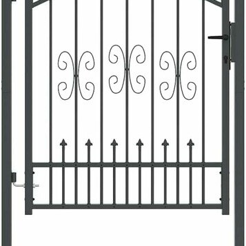GPUTYGHN Brama ogrodzeniowa stalowa Speartop 103x175 cm, szara