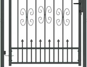 GPUTYGHN Brama ogrodzeniowa stalowa Speartop 103x175 cm, szara – zdjęcie 1