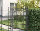 GPUTYGHN Brama ogrodzeniowa stalowa Speartop 103x175 cm, szara – zdjęcie 2