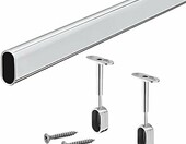 Gedotec Drazek owalny do szafy 100 cm - rura meblowa chrom – zdjęcie 1