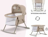 Kinderkraft LOVI 3w1 – łóżeczko turystyczne z funkcją bujania, beżowe – zdjęcie 4