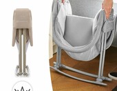 Kinderkraft LOVI 3w1 – łóżeczko turystyczne z funkcją bujania, beżowe – zdjęcie 5