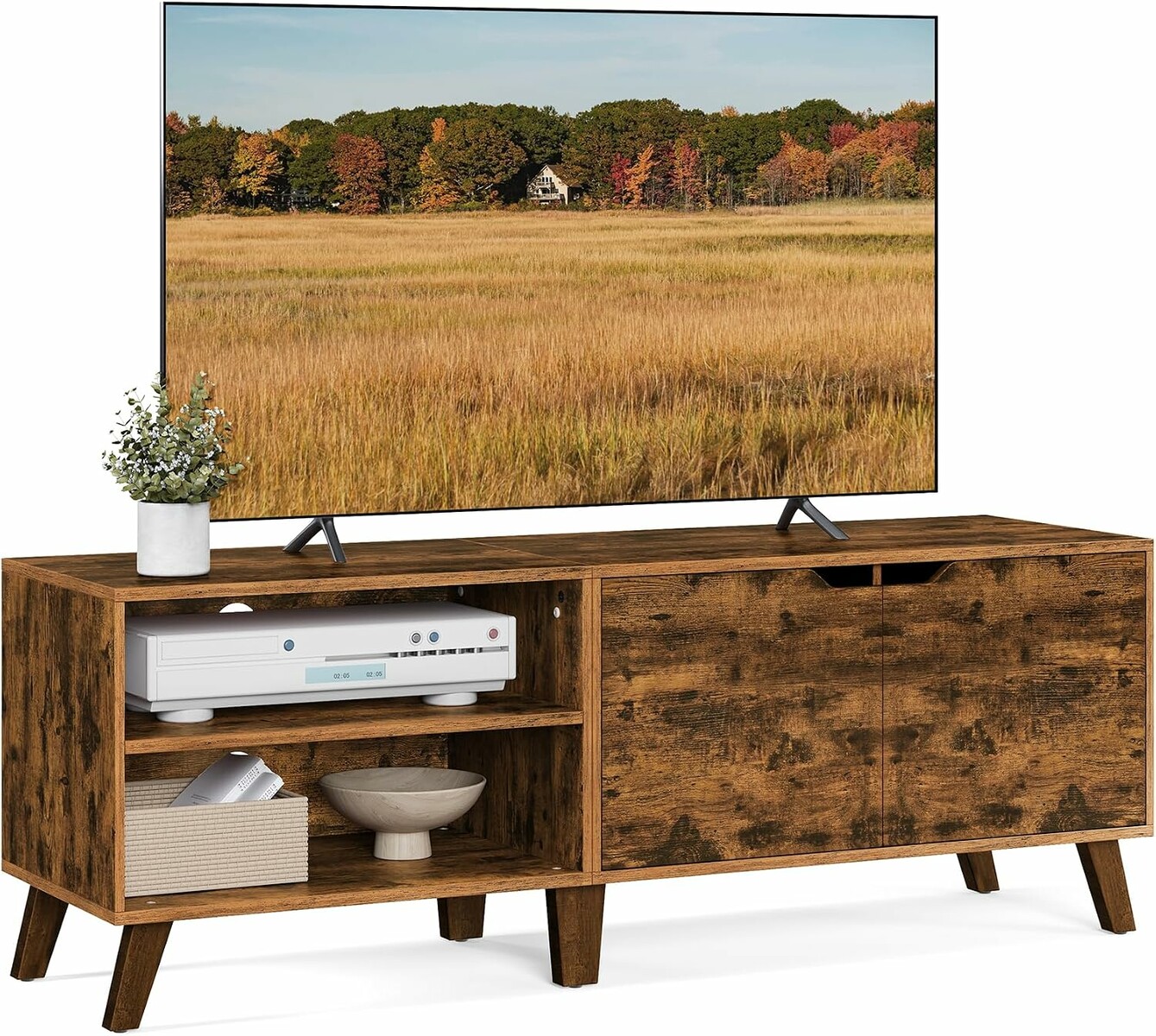 VASAGLE Szafka RTV 140 cm do 65 cali - szafka pod TV do pokoju młodzieżowego