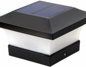 BSTCAR Solarna zaślepka na słupek ogrodzeniowy 10x10 cm – oświetlenie LED, czarna – zdjęcie 1