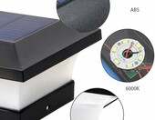 BSTCAR Solarna zaślepka na słupek ogrodzeniowy 10x10 cm – oświetlenie LED, czarna – zdjęcie 2
