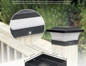 BSTCAR Solarna zaślepka na słupek ogrodzeniowy 10x10 cm – oświetlenie LED, czarna – zdjęcie 5