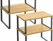 SONGMICS Organizer kuchenny, zestaw 4 półek z bambusa i metalu – zdjęcie 1
