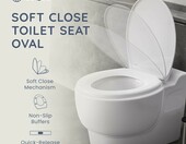 CUQOO Deska sedesowa owalna Soft Close, biała – zdjęcie 2