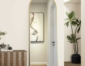 NEUWEABY Lustro stojące łukowe 163x53 cm - lustro do przedpokoju, złote – zdjęcie 4