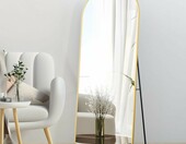 NEUWEABY Lustro stojące łukowe 163x53 cm - lustro do przedpokoju, złote – zdjęcie 5