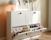 VOWNER Szafka na buty uchylna 105x24x80 cm - biała, do przedpokoju – zdjęcie 1