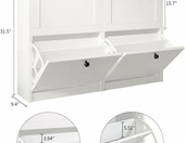 VOWNER Szafka na buty uchylna 105x24x80 cm - biała, do przedpokoju – zdjęcie 2