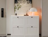 VOWNER Szafka na buty uchylna 105x24x80 cm - biała, do przedpokoju – zdjęcie 3