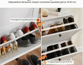 VOWNER Szafka na buty uchylna 105x24x80 cm - biała, do przedpokoju – zdjęcie 4