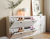 VOWNER Szafka na buty uchylna 105x24x80 cm - biała, do przedpokoju – zdjęcie 5