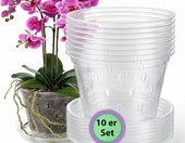 Garten Lux Doniczki do storczyków przezroczyste 17 cm, zestaw 10 szt. – zdjęcie 1